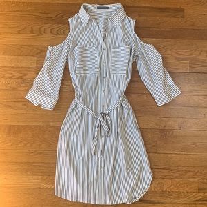 Black and White Pinstriped Dress